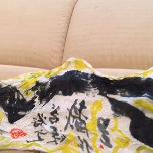 41” long Japanese designer oblong krinkle scarf